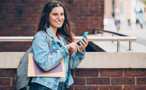 College student with Uniware app